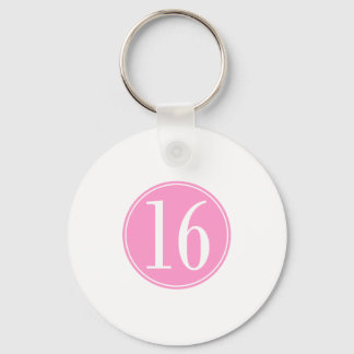 #16 Rosa Circle Nyckelring
