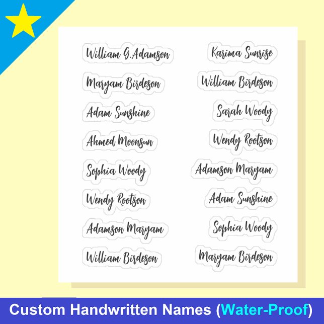 16 Svarta Namn | Elegant Kalligrafi-skrift Klistermärken (Personalized names Sticker
)