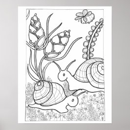 16 tum x 20 tum giant Snigel med fantasi-blommor Poster