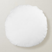 16-tums Round White Dekorativ kudde - minimalistis
