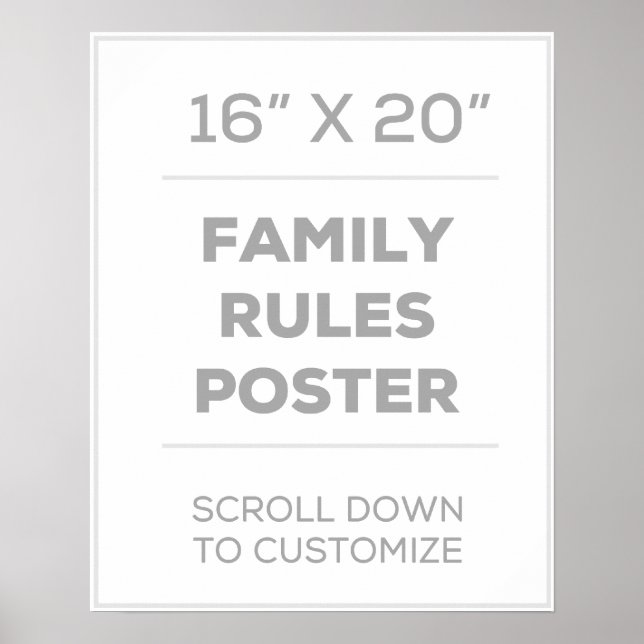 16-tums x 20-tums Poster i familjen Regler (Framsidan)