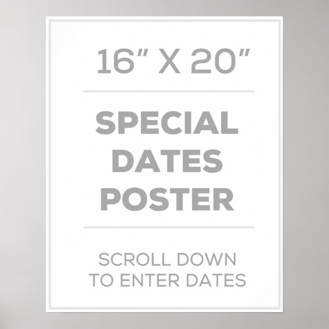 16-tums x 20-tums Poster Speciellt Data (Framsidan)