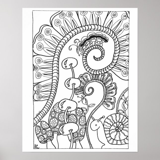 16-tums x 20-tums vattenpelare och snigel-färgning poster (Framsidan)