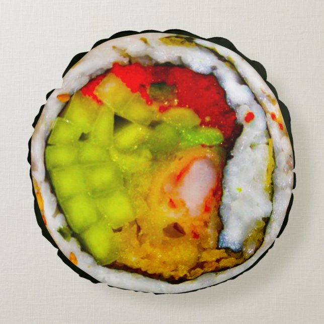 16-tums Zabuton Japansk cushion sushi Rund Kudde (Framsidan)