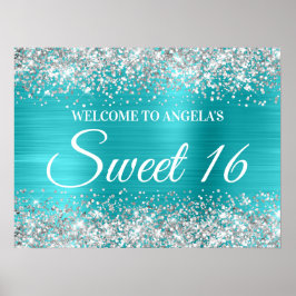 16 Välkomsthälsning för Turquise Blue Sweet 16 frå Poster