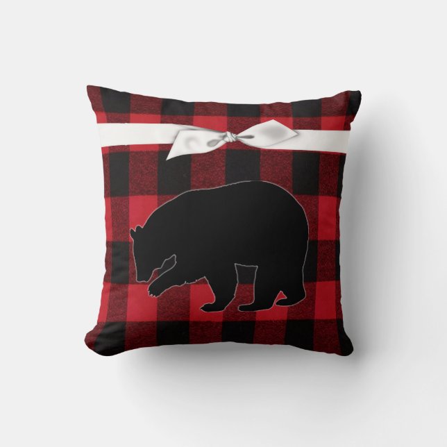 16"x16" Dekorativ kudde Red Buffalo Pear Black (Framsida)