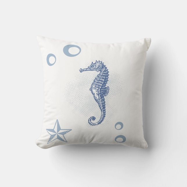 16" x16" Dekorativ kudde Seahorse Sea Ocean Beach (Framsida)