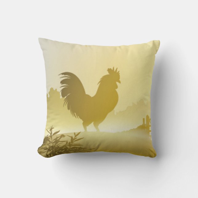 16" x16" Dekorativ kudde Sunny Morning Farm Land R (Framsida)
