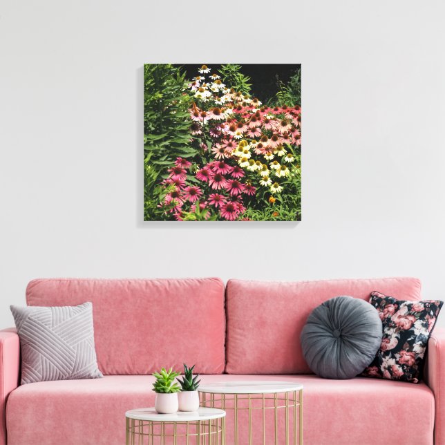 16"x16" Echinacea Canvastryck (Insitu (Vardagsrum))