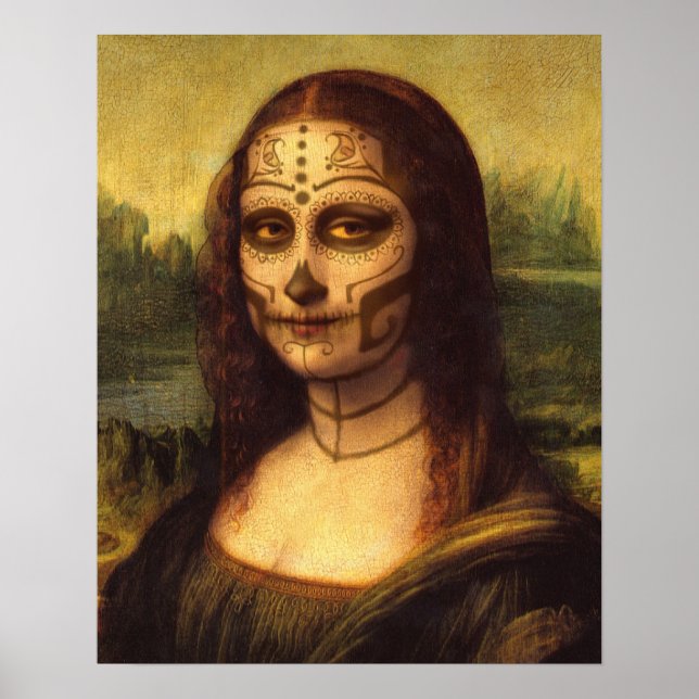 16" x20" Poster Mona Lisa Day of the dead (Framsidan)
