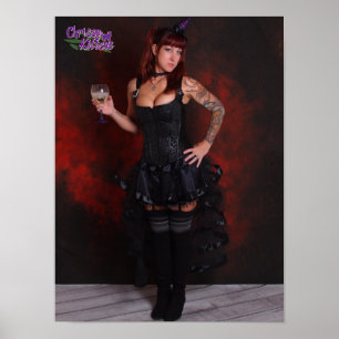 16 x 12 tum Krissy Kittens väder i rött Poster