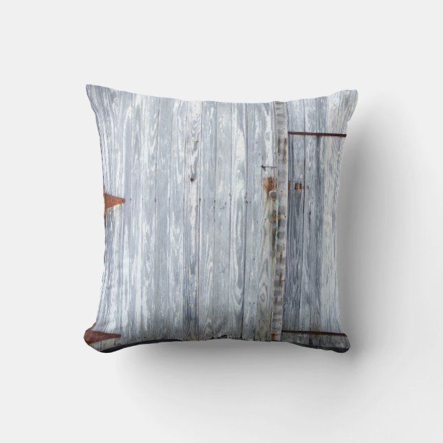 16" x 16" Dekorativ kudde White Tvätta Wood Barn D (Framsida)