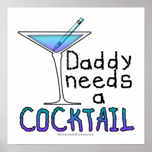 16" X 16" POSTER - PAPPAN Behöver en COCKTAIL!