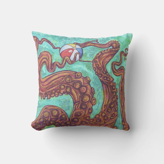 16 x 16 Utomhus Kraken Beach Dekorativ kudde (Framsida)