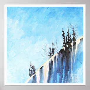 16 x 16 vinterlandskap, snöformat Cornice Poster