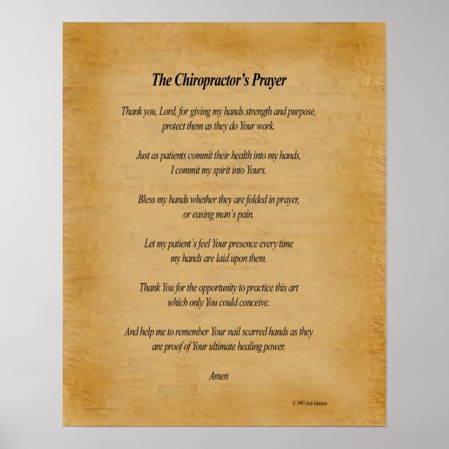16 x 20 Chiro Prayer Poster (Framsidan)