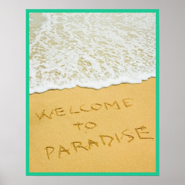 16 x 20 Paradise Beach Wall Art Poster (Framsidan)
