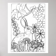 16" x 20" Sprid kanin med druvfärg