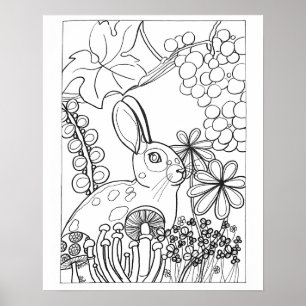 16" x 20" Sprid kanin med druvfärg Poster