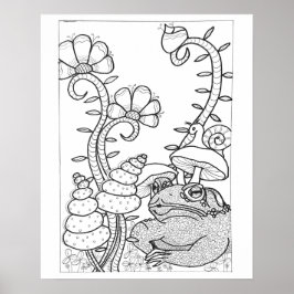 16" x 20" Tad med fantastiska blommor som färgar Poster