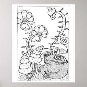 16" x 20" Tad med fantastiska blommor som färgar Poster