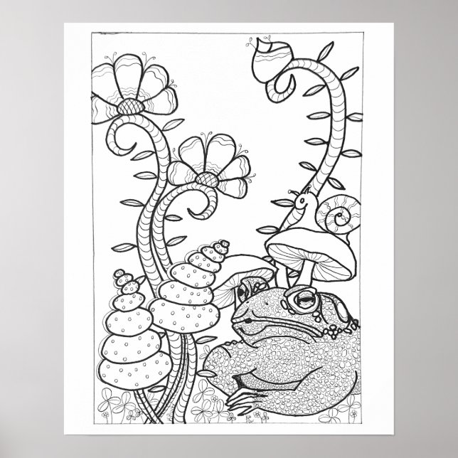 16" x 20" Tad med fantastiska blommor som färgar Poster (Framsidan)