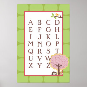 16 x 24 ABC Wall Art Kärlek och Nature Girl Woodla Poster