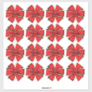 16 x 3-tums klickbar paketkuvert för Red Bows-pake Klistermärken