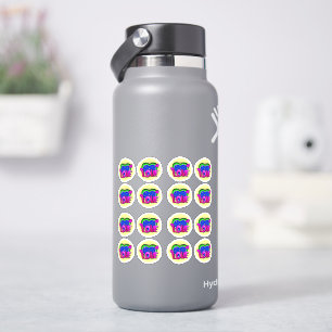 16 x Kärlek Burst Pop Art Lila Blue Grönt 4’ Vinyl Klistermärken