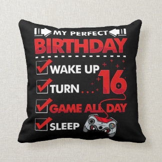 16 Year Old Gamer Boy 16th Perfect Birthday Gaming Kudde