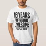 16 Years of Being Awesome Vintage 2010 Birthday T Shirt<br><div class="desc">Celebrate turning sixteen in style with this bold “16 Years of Being Awesome – Vintage 2010” design. Featuring a distressed vintage-style typography, this graphic highlights the milestone of turning 16 with a classic retro look. The textured lettering gives the design a timeless feel while proudly marking the birth year 2010....</div>