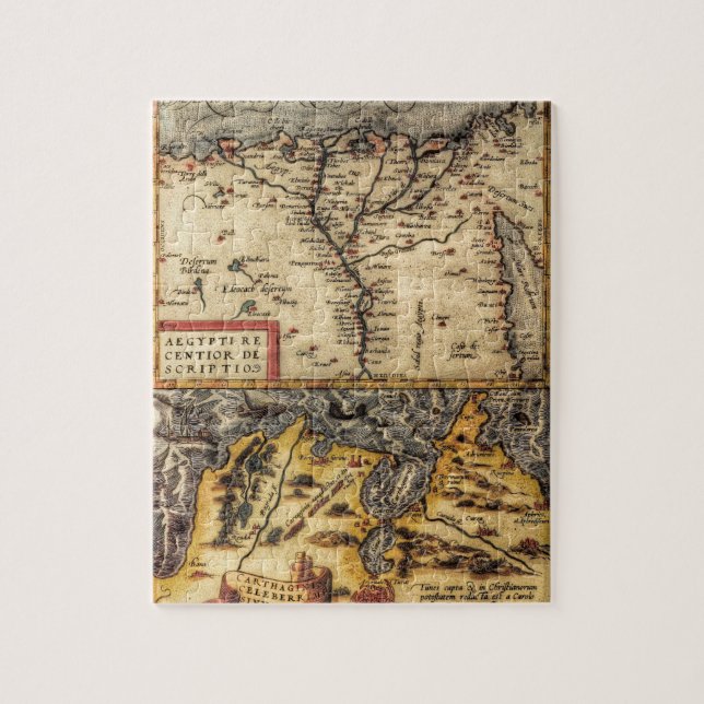 16th Århundradekarta av Tunisien & egyptenen Pussel (Vertikal)