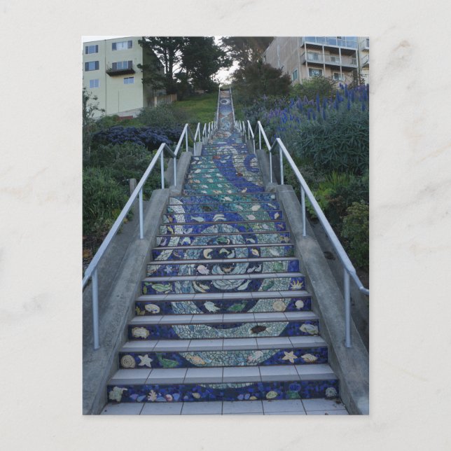 16th Avenue Tiled Steps Postcard Vykort (Framsida)