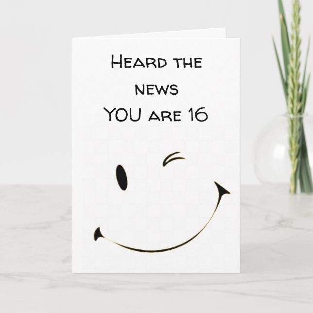 **16th*** BIRTHDAY A UNDERBAR TEENAGER Kort (Framsida)