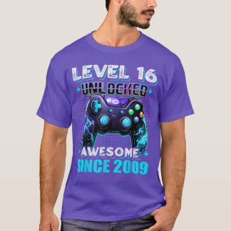 16th Birthday Boy Level 16 Gamer 16 Year Video Gam T Shirt