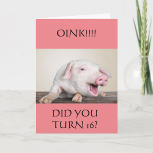 **16th** BIRTHDAY HUMOR FRÅN COMEDIC GRIS Card Kort