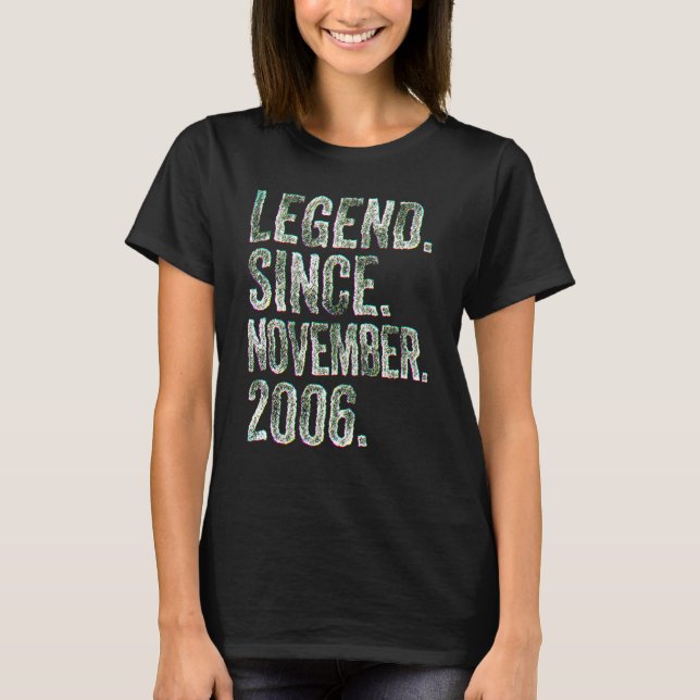 16th Birthday  November Born 16 Years Legend Since T Shirt (Framsida)