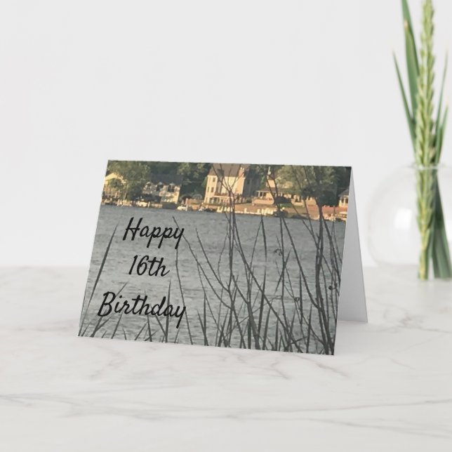 **16th BIRTHDAY*****SJÖ LIVING BIRTHDAY CARD** Kort (Framsida)