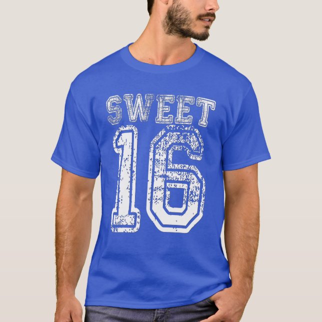 16Th Birthday Sweet Sixn 16 Girls Varsity Grunge T Shirt (Framsida)