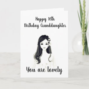 ***16th BIRTHDAY*** TILL VÅR "LOVELY GRANDDAUGHTER Kort