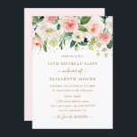 16th födelsedag för elegantt blommigtrodnadguld inbjudningar<br><div class="desc">Mer nätt blom- födelsedaginbjudningar i lite det Bayleigh lagret!</div>