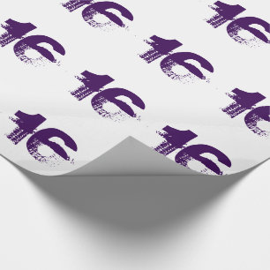 16th födelsedag för någon, lila på white. presentpapper