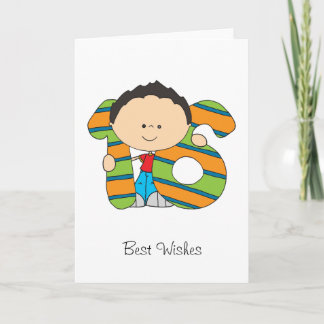 16th födelsedag - hälsningkort - pojke kort