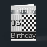 16th Födelsedag Kort<br><div class="desc">Skräddarsy den 16th födelsedagen för lycklig för pojkar som åldras sexton,  åldern på kortet,  genom att ändra,  numrerar och text</div>