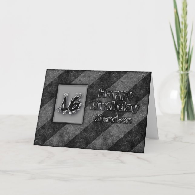 16th FÖDELSEDAG - SONSON - GRUNGE Kort (Framsida)