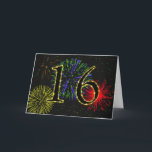 16th Födelsedagkort med fyrverkerier Kort<br><div class="desc">Exploderande fyrverkerier lätt upp himmlen på detta spektakulära 16th födelsedagkort. Numrerar skisseras i sparklers. Ett födelsedagkort som är passande för alla. Ta copyrightt på Norma Cornes</div>