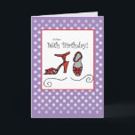 16th Girl Birthday Card, Shoes, Lila Polka dots Kort<br><div class="desc">Vilken roligt på födelsedagskort att skicka till en tjej som blir söt 16! Höghastighetsskorna,  blandade med roligt polka dots,  som har en lila bakgrund,  är verkligen ett uttryck för den 16-åriga flickans anda! Gör detta till en partikollinje med matchande tillgängligt frimärke!</div>
