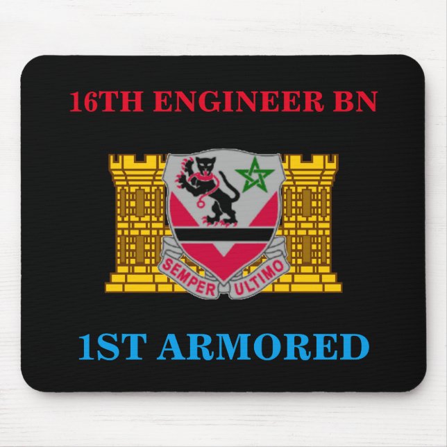 16TH INGENJÖRBATALJON 1ST ARMORED MOUSEPAD MUSMATTA (Framsidan)