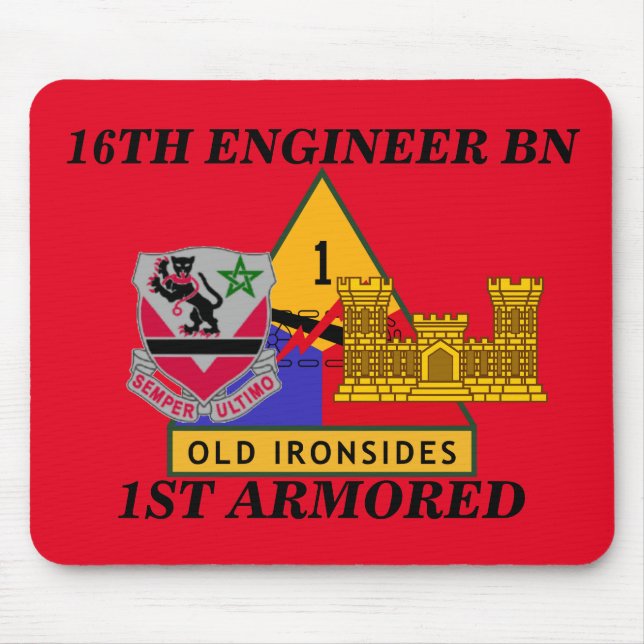 16TH INGENJÖRBATALJON 1ST ARMORED MOUSEPAD MUSMATTA (Framsidan)