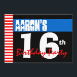 16th Moderna ljusa blåttstjärnor 2B2A för Inbjudningar<br><div class="desc">16 ÅR ELLER NÅGOT ljust för BLÅTT för ÅR SVART modernt OCH är denna moderna design för blåttstjärnor 2B2A en roligt långt som inviterar folks till ett födelsedagfirande. All text är totalt anpassadet. Du kan experimentera med olika pappra typer, genom att klicka på "den inbjudanalternativ" fliken på övrerighthanden, tränga någon....</div>